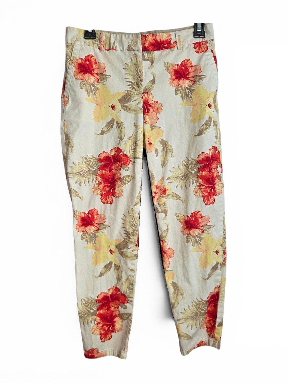 Talbots Lightweight Floral Lined Skirt — Cream & Pink Hawiian Pants chino